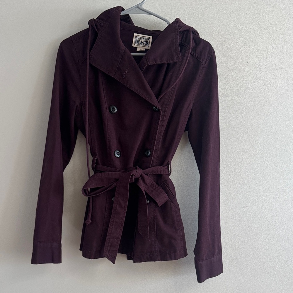 Converse All star hooded jacket with belt  Women's Burgundy Coat